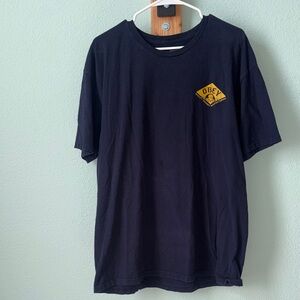 Obey Men's Navy T-Shirt with Yellow Logo